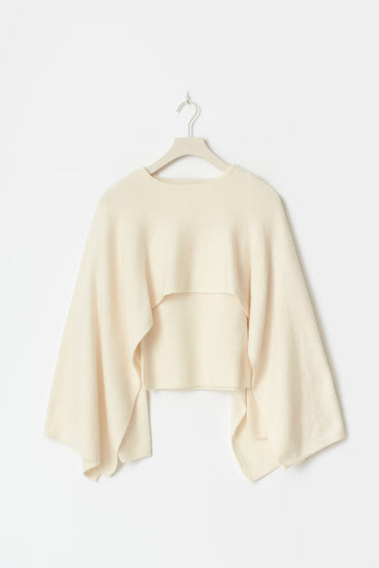 Lizzy | Cape Tricotée Manches Évasées