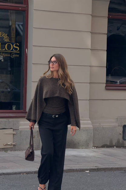 Lizzy | Cape Tricotée Manches Évasées